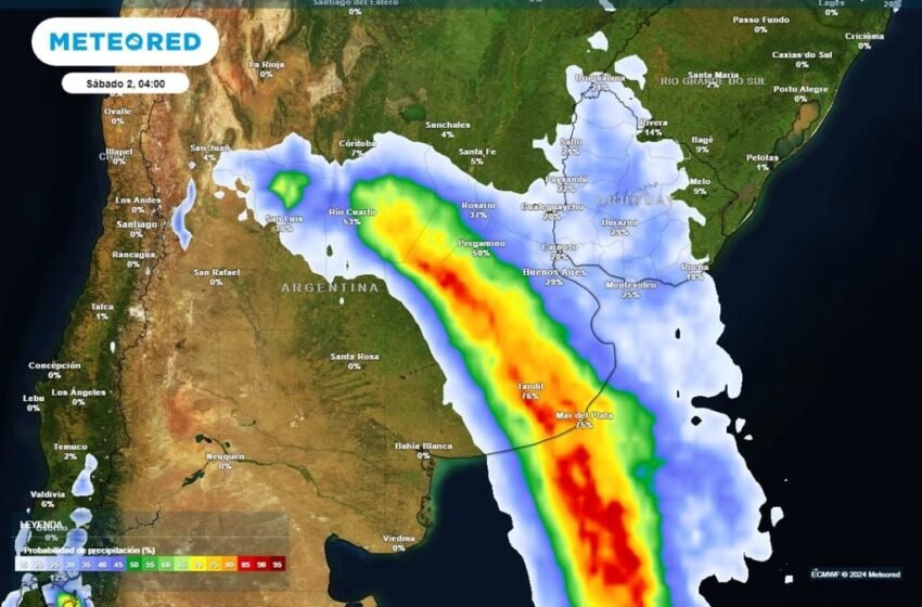 El calor dará paso a fuertes tormentas con granizo en Argentina